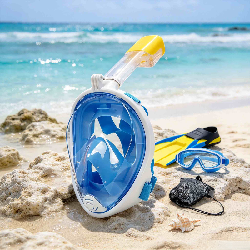 Dry Type Anti-Fog Full Face Sn - đánh giá và giá Snorkel Mask Full Face