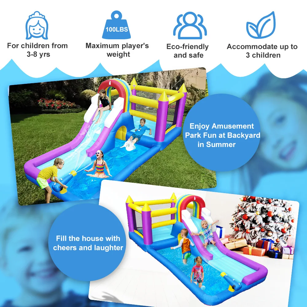 Rainbow Themed Inflatable Wate - đánh giá và giá Water Slide Inflatable