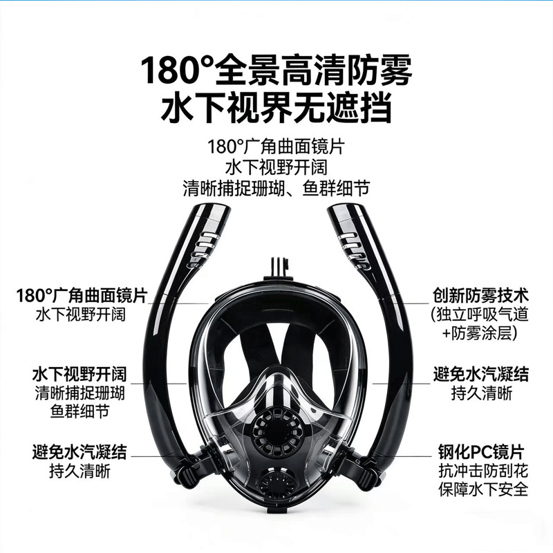 Double Tube Snorkeling Mask, F - đánh giá và giá Snorkel Mask Full Face