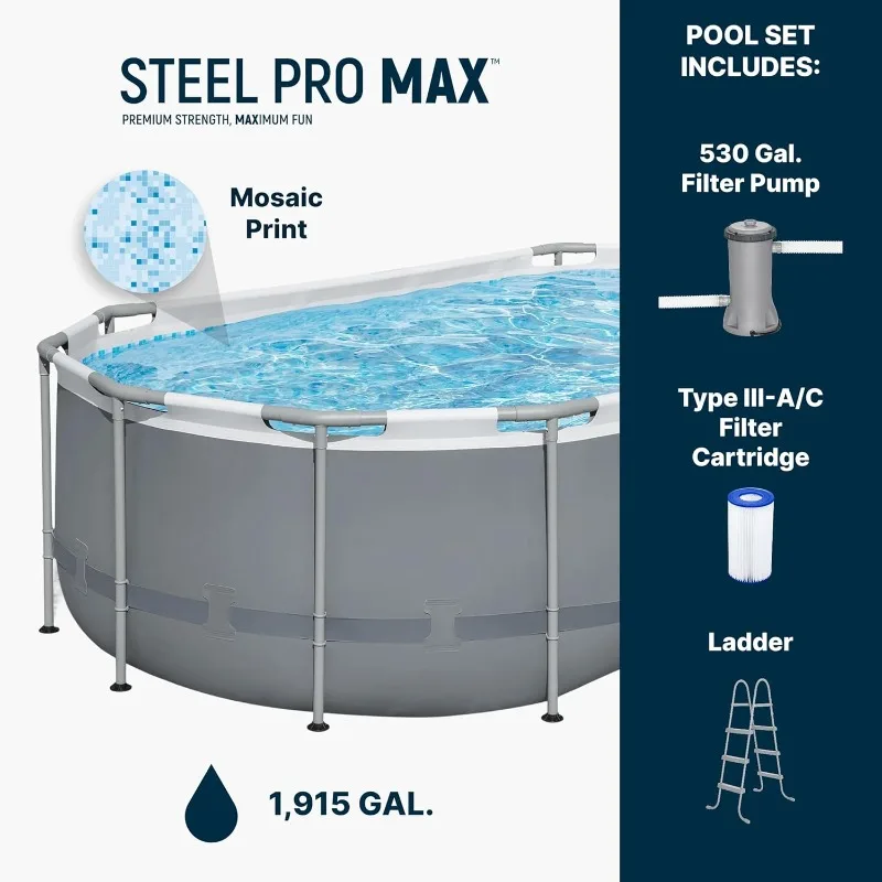 Bestway Steel Pro MAX 14' x 8' - đánh giá và giá Pool Ladder Above Ground