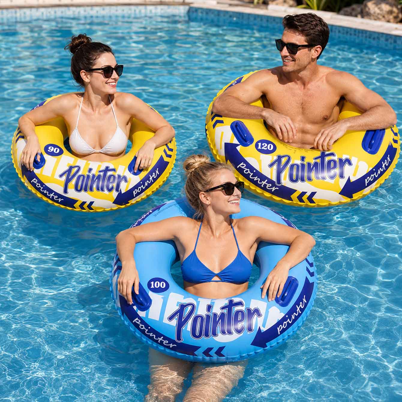 1PC Inflatable Swim Ring with  - đánh giá và giá Pool Float Ring Inflatable